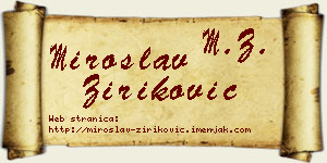 Miroslav Ziriković vizit kartica